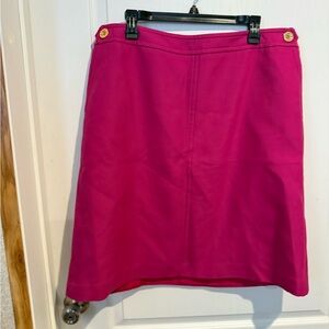 Talbots Fuchsia A-Line Skirt with Gold Accents